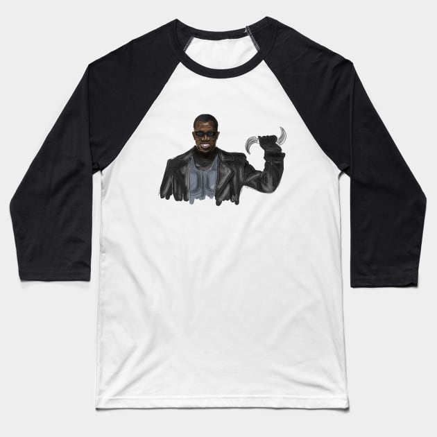 Happy Blade Baseball T-Shirt by 51Deesigns